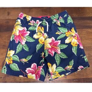 POLO Ralph Lauren Boys Youth Swimwear Swim Trunks Size 6 Floral Tropical Print
